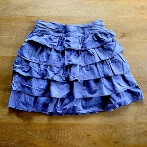 🍀 J.Crew Factory | Chambray Ruffle Tiered Skirt